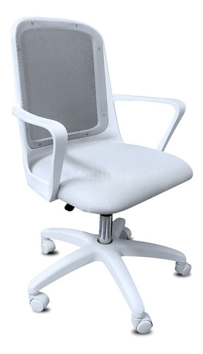 Sillon Ejecutivo Oficina Home Office Fresa Base Blanca Plana