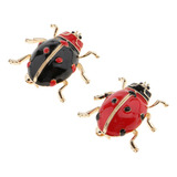 2pcs Joaninha Bug Inseto Broche Pin Mulheres Jóias