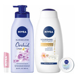 Nivea In Bloom - Paquete Variado De 4 Piezas Con Loción Corp