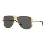 Versace Ve2212 1002/87 Square Aviator Negro Con Accesorios