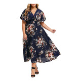 O Plus Vestido De Mujer De Talla Grande Con Estampado Floral