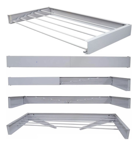 Varal Magico 4 Varetas Aluminio 60cm Dobravel Branco Oferta