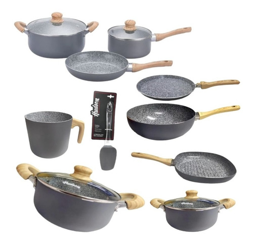 Set Jarr Panq Wok Olla 20,26 Cm Hudson Granito Antiadhe 13pz