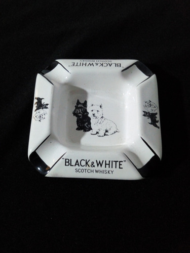 Cenicero De Cerámica. Publicidad Whisky Black & White. Uk