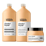 Kit Loreal Absolut Repair Gold Sh 15l+cond15l+mascara 500gr