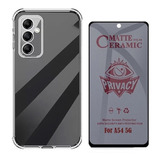 Capa Capinha +pl Privacidade Cerâmica Fosca P/ Galaxy A54 5g Cor Transparente Para Galaxy A54