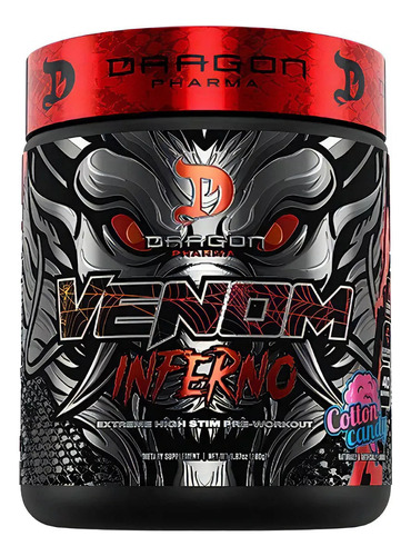 Pre Entreno Dragon Pharma Venom Inferno 40 Servs Extremo Sabor Rainbow Burst