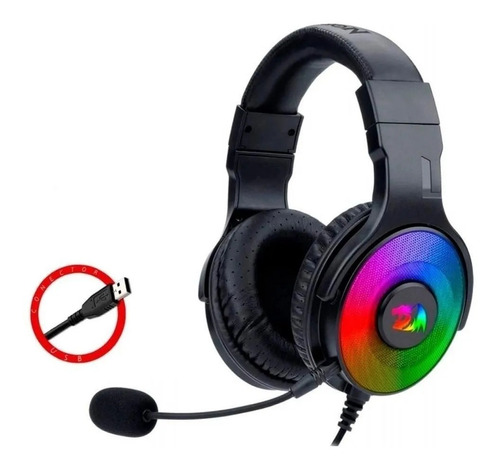 Headset Gamer 7.1 Redragon Pandora 1 Rgb H350rgb Conexão Usb