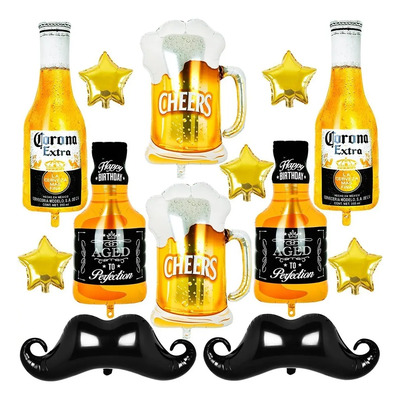 Globos Dia Del Padre Cerveza Corona Bigotes Whysky 13 Piezas | MercadoLibre