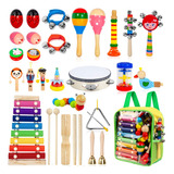 Instrumentos Musicales Para Niños 33 Piezas Percusión Madera