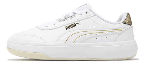 Zapatillas Puma Brillo Metálico Oro Blanco Para Mujer.