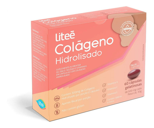 Colageno Hidrolisado Litee Com 60 Capsulas Gelatinosas