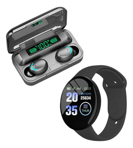 Combo Smartwatch Band Reloj Inteligente D18 + Auricular F9-5