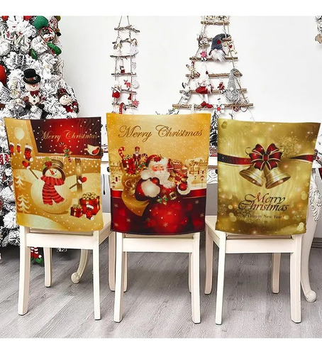 4pzas De Fundas Cubre Silla Navidad Adornos Navideños