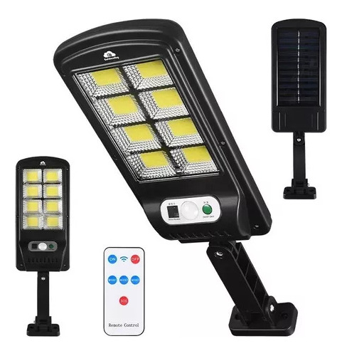 Luminária Solar Poste De Parede Sensor De Presença Luz Forte