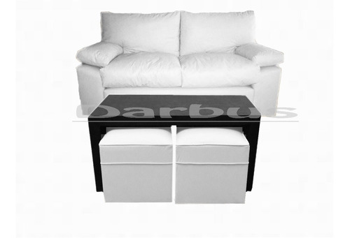 Super Oferta  Sillon Italiano 2c Mas Mesa Y 2 Puff En Eco.