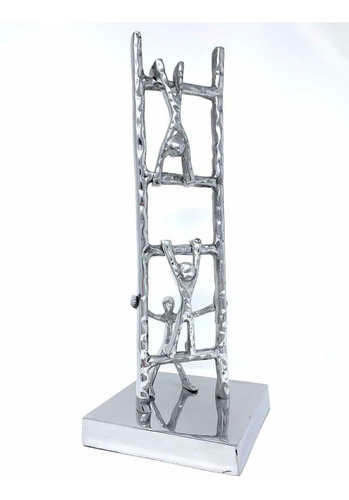 Adorno Escalera Rueda De La Vida Obra De Arte Pewter 37 X 14