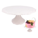 Soporte Bpfy, Para Reposteria, Ceramica, Diam 25 Cm, Blanco