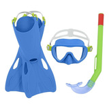 Kit De Buceo Bestway Niños Antiparras Snorkel Con Aletas
