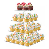 Soporte Para De 4 Niveles Cupcakes Postres Acrilico Led