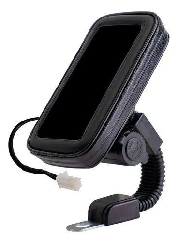 Suporte Celular Gps Carregador Usb 5,5 Pol Com Bolsa iPhone