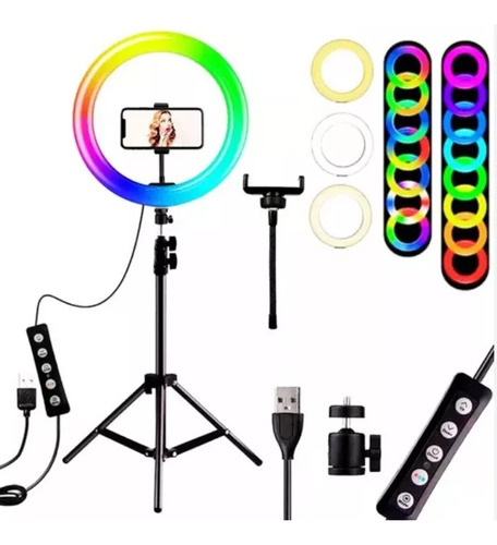 Aro De Luz Led 14 Pulgadas Con Tripié Foto Video Maquillaje 