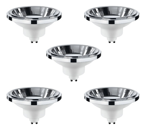 5 Lâmpadas Led Ar111 12w 36° Gu10 3000k Bivolt Ctb