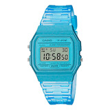 Reloj Casio Clásico Serie F-91ws Unisex Color Transparente