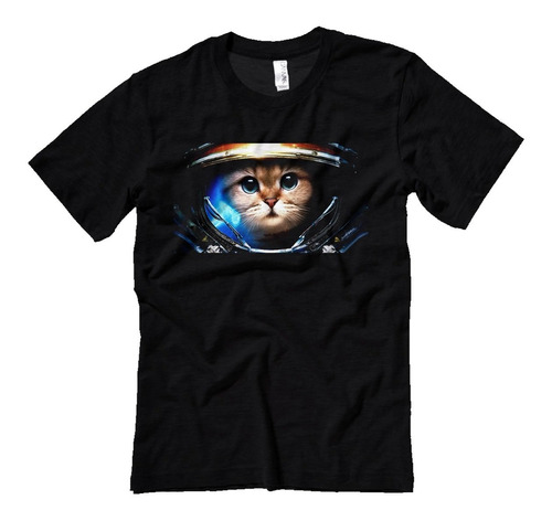 Playera Camiseta Gato Espacial Casco Nasa Bello Cat Universe