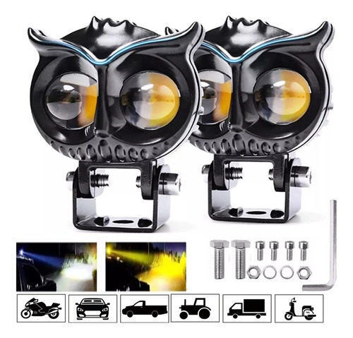 Par Faros Auxiliares Led Alta/baja Doble Color Auto Moto 2ps