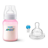 Set Tetero Anticolico Rosado 9 Oz+tetina 3m Avent Scd809/27