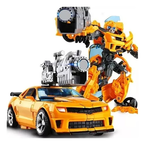 Carrinho Transformers Bumblebee Camaro Amarelo Vira Robô 