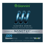 Jogo De Cordas Encordoamento Giannini Guitarra 09 Nanotec 