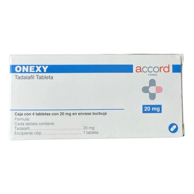 Onexy Tadalafil Disfunción Eréctil Accord Farma 4 Tabs 20 Mg | MercadoLibre