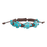 Pulsera De Macramé Ajustable Bluerica Con Tortuga Turquesa (