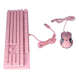 Teclado Rosa Para Juegos Ergonómico Mecánico De 104 Teclas 2