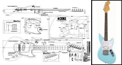 Plan De Fender Jagstang Guitarra Eléctrica Impresión A Escal