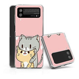 Funda Resistente Para Samsung Z Flip 3 Yellow Cat