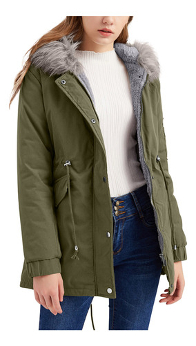 Nueva Parka Para Mujer De Longitud Media Con Capucha, Cálida