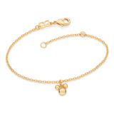 Pulseira Infantil Banhado Ouro Berloque Mickey De Bolinhas