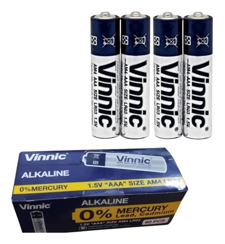 Pilas Triple Pack X60 Alcalinas Oroginal De Vinnic 1200mah