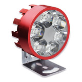 Faro 6 Led Redondo Moto Luz Fija Y Estrobo 2 Pulgadas 