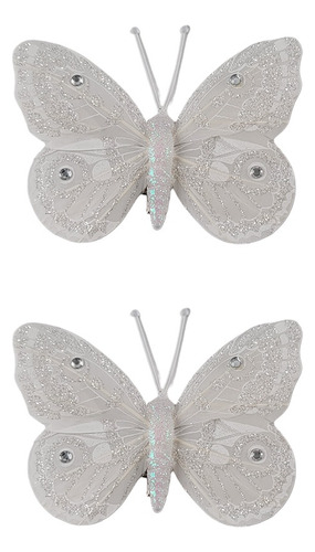 Adorno Navideño Mariposa Brillante Colgante Para Árbol X2und