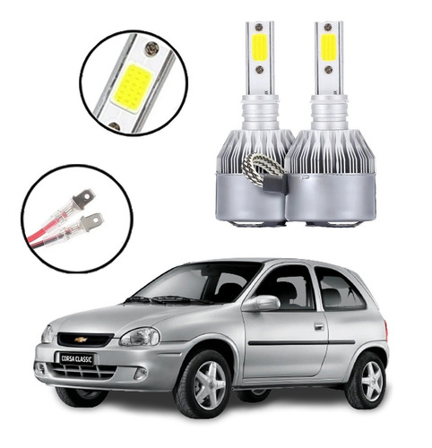 Kit Lâmpadas Super Led Farol Milha Corsa 1999 2000 2001