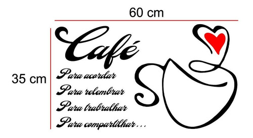 Adesivo Decorativo Parede Cozinha Cantinho Café Frase Cafe 