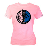 Camiseta Estampada Dallas Majestic Logo Nba Dama Mujer Ikrd