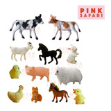 12 Animales De Granja Pack Felpa Deco Cumpleaños Cake Topper