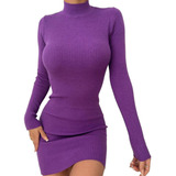 Vestido Bremer Corto Mujer Invierno Polera Tajo Espalda