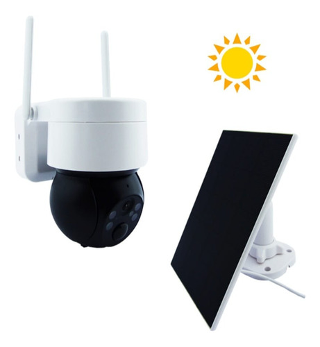 Camara De Vigilancia Ip Solar De 4 Led Wifi