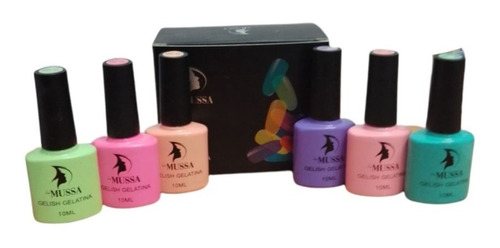 Mussa Gel Semipermanente Esmalte 6 Piezas Uñas - Gama Gamas Vitral B